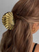 Vintage Shell Shape Metal Hair Clutch - vintage fashion, retro style