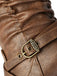 Vintage Solid Buckle Ruched Chunky Heels Boots - vintage shoes, retro heels