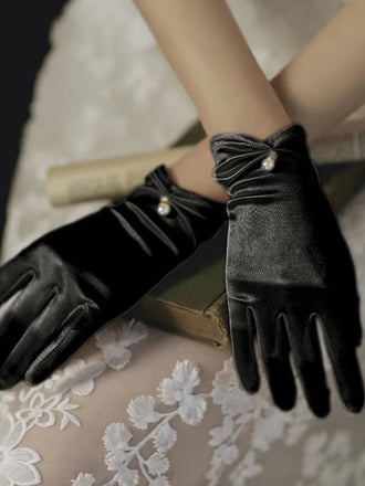 She adds this Vintage Solid Stretch Satin Short Gloves and suddenly it's 1950s perfection