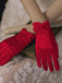 Vintage Solid Stretch Satin Short Gloves: 1950s detail work for the woman who notices