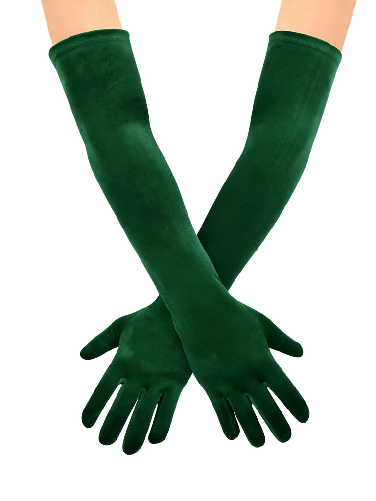Vintage Solid Thick Velvet Long Gloves - vintage fashion, retro style