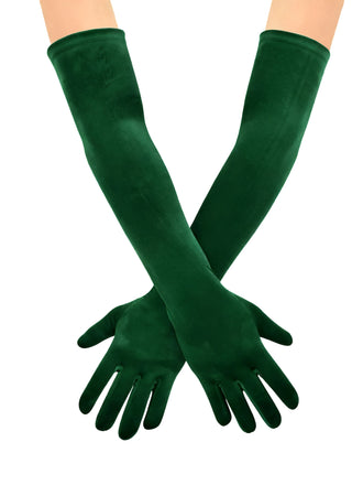 Vintage Solid Thick Velvet Long Gloves - vintage fashion, retro style