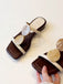 Black Open Toe Roman Flat Sandals 4