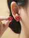 Vintage Star Polka Dot Alloy Earrings - vintage fashion, retro style