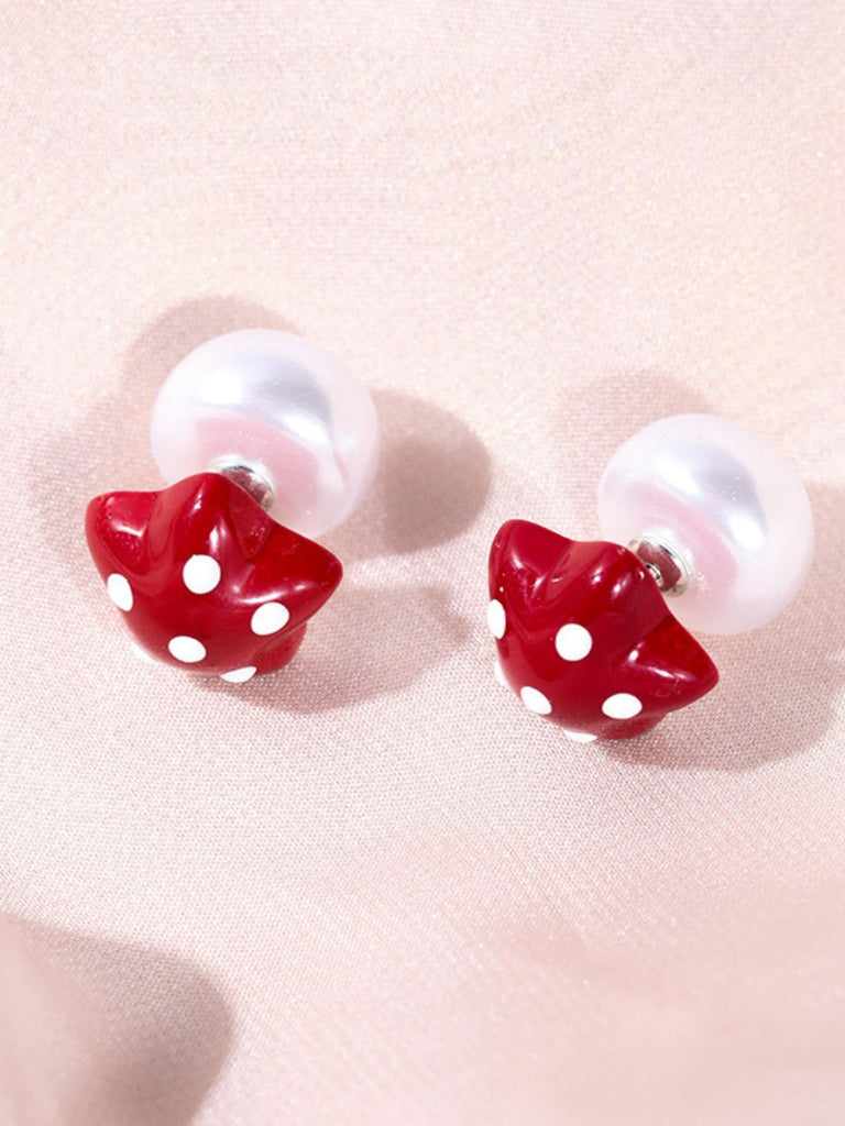 Vintage Star Polka Dot Alloy Earrings - vintage fashion, retro style