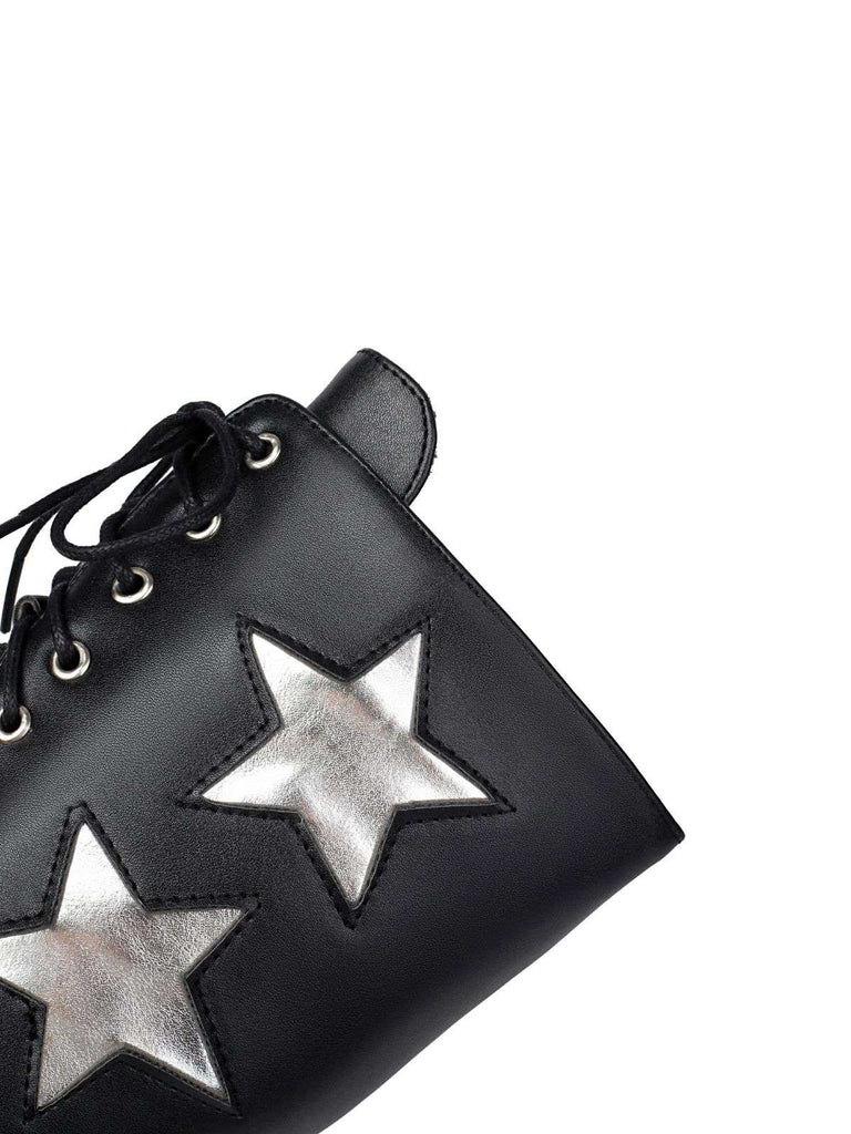 Vintage Steampunk Star Print Platform Mid-Calf Boots - vintage fashion, retro style