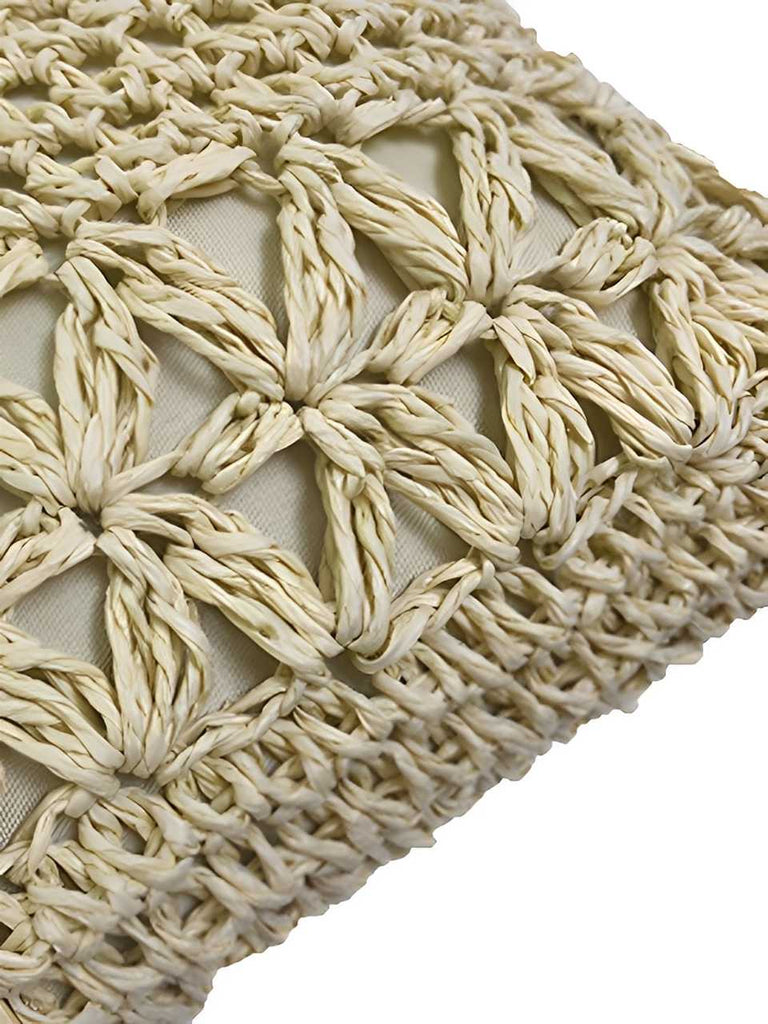 Vintage Straw Wooden Beads Crossbody Bag - vintage fashion, retro style