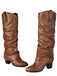 Vintage Studded Buckle Mid-Calf Boots - vintage fashion, retro style