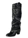 Vintage Studded Buckle Mid-Calf Boots - vintage fashion, retro style