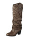 Vintage Studded Buckle Mid-Calf Boots - vintage fashion, retro style