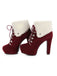 She finds her 1950s story in this Vintage Suede Faux Fur High Heel Ankle Boots