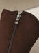 Vintage Suede Faux Fur Lining Studded Mid-Calf Boots - vintage fashion, retro style