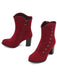 Vintage Suede Faux Fur Lining Studded Mid-Calf Boots - vintage fashion, retro style