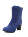 Vintage Suede Faux Fur Lining Studded Mid-Calf Boots - vintage fashion, retro style