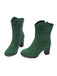 Vintage Suede Faux Fur Lining Studded Mid-Calf Boots - vintage fashion, retro style