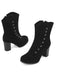 Vintage Suede Faux Fur Lining Studded Mid-Calf Boots - vintage fashion, retro style