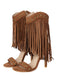 Vintage Tassel Studded Stiletto Boots - vintage fashion, retro style