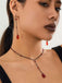 Vintage Teardrop Chain Punk Earrings & Necklace - vintage fashion, retro style