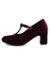 Vintage Velvet T-Strap Chunky Heel Shoes: timeless 1950s elegance she makes her own