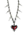 Vintage Wine Red Heart Cross Necklace - vintage fashion, retro style, elegant red