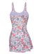 This White 1930s Floral Wide Strap Swimsuit carries 1930s vacation dreams in every stitch