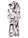 She finds her 1930s story in this White 1930s Random Brush Ink Lapel Jumpsuit