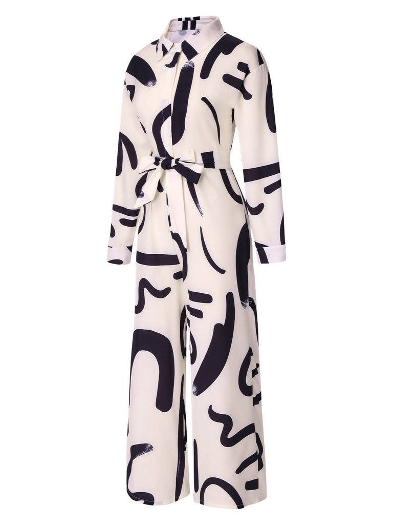 1930s Random Brush Ink Lapel | 1930s | vintage romper, retro jumpsuit