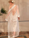 White 1930s Sheer Mesh Lace Nightdress Set - vintage dress, retro fashion, pure white