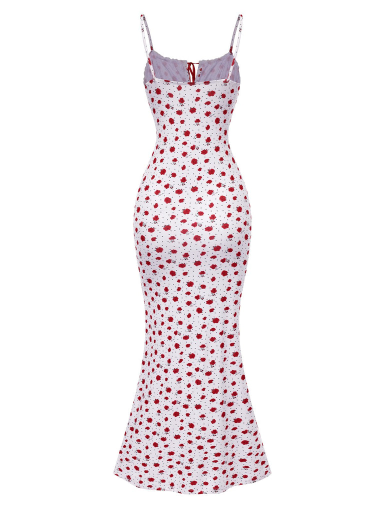1930s Small Floral Straps Mermaid | 1930s | vintage dress, retro fashion