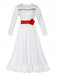 White 1940s Annabelle Doll Inspired Dress - vintage dress, retro fashion, elegant red