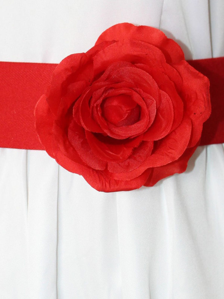 White 1940s Annabelle Doll Inspired Dress - vintage dress, retro fashion, elegant red