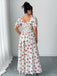 [Plus Size] White 1940s Cherry Print Slit Maxi Dress - vintage dress, retro fashion for vintage lovers