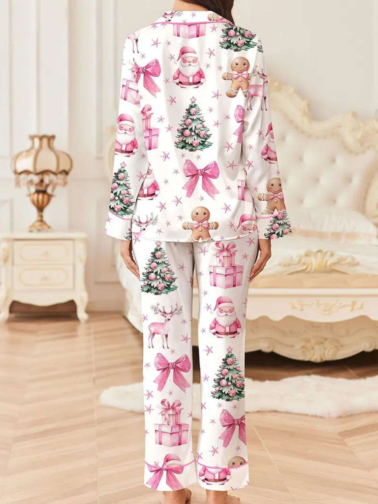 White 1940s Christmas Candy Canes Pajama Set - vintage fashion, retro style, pure white