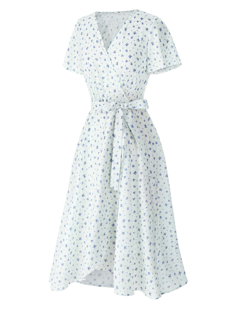 1940s Cotton Slanted Tie Floral | 1940s | vintage dress, retro fashion