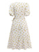 White 1940s Ditsy Floral Cotton Wrap Dress - vintage dress, retro fashion, pure white