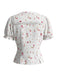 White 1980s Floral Vintage Classic Blouse 3