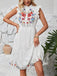 White 1940s Floral Ruffled Sleeveless Dress, vintage dress, retro fashion, floral print - perfect for women who love vintage and retro fashion
