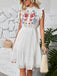 White 1940s Floral Ruffled Sleeveless Dress, vintage dress, retro fashion, floral print - perfect for women who love vintage and retro fashion