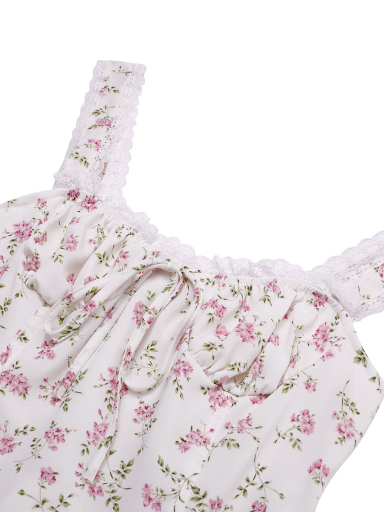 1940s Lace Trim Small Floral | 1940s | vintage dress, retro fashion