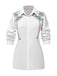 This 2PCS 1940s White Lapel Blouse & Green Wrinkles Pants brings 1940s soul to her everyday
