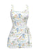 She slips into this White 1940s Plant Print Square Neck Swimdress and suddenly it's a 1940s daydream