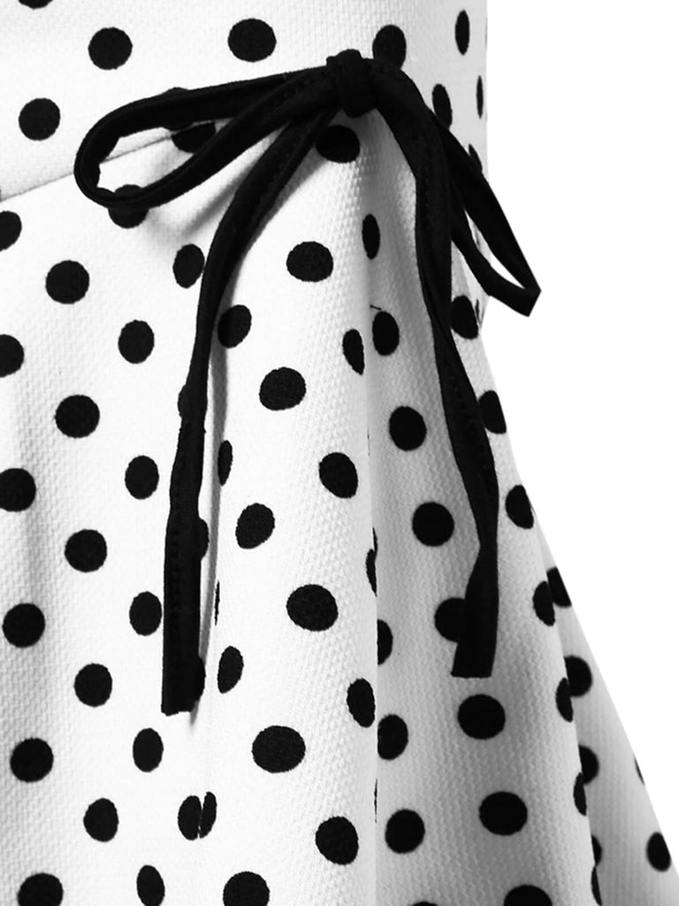 This White 1940s Polka Dots Mermaid Skirt spins 1940s stories with every step