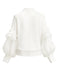 White 1940s Ruffle Lantern Sleeve Tie-Front Blouse - vintage fashion, retro style, pure white