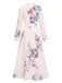 White 1940s Shirt Collar Floral Belted Dress, vintage dress, retro fashion, floral print - perfect for women who love vintage and retro fashion