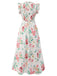 White 1940s Sleeveless Floral Ruffles Dress — vintage elegance for the modern woman