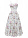 White 1940s Slip Floral Corset Tea Dress - vintage dress, retro fashion, pure white