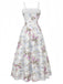 White 1940s Slip Floral Corset Tea Dress - vintage dress, retro fashion, pure white