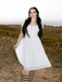 White 1940s Solid Cotton Embroidered Lace Dress - vintage dress, retro fashion, elegant red