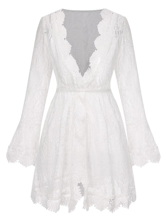 White 1940s Solid Lace Beach Cover Up - vintage fashion, retro style, pure white