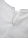 White 1940s Solid Lace-Up Button Dress - vintage dress, retro fashion, pure white